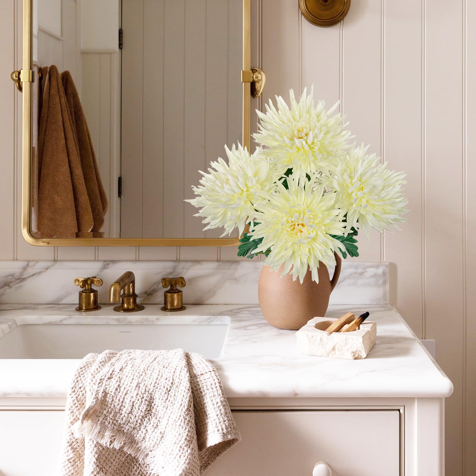 Amazon.com: Hollyone 6pcs White Artificial Mums - 25.6